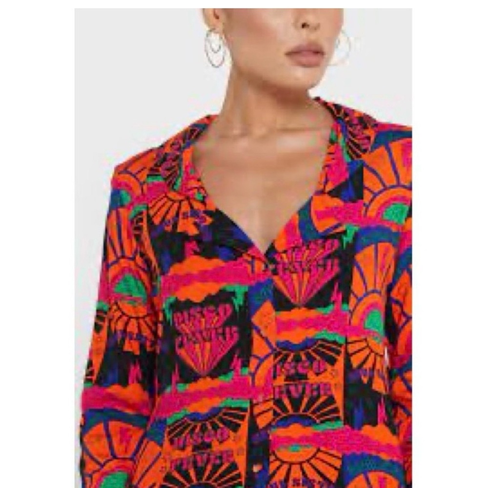 Never Fully Dressed size 8 Chester Disco Groove Button Down Shirt